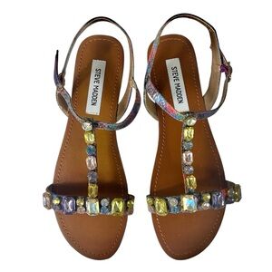Steve Madden Colorful Gem-Embellished Sandals Size 9